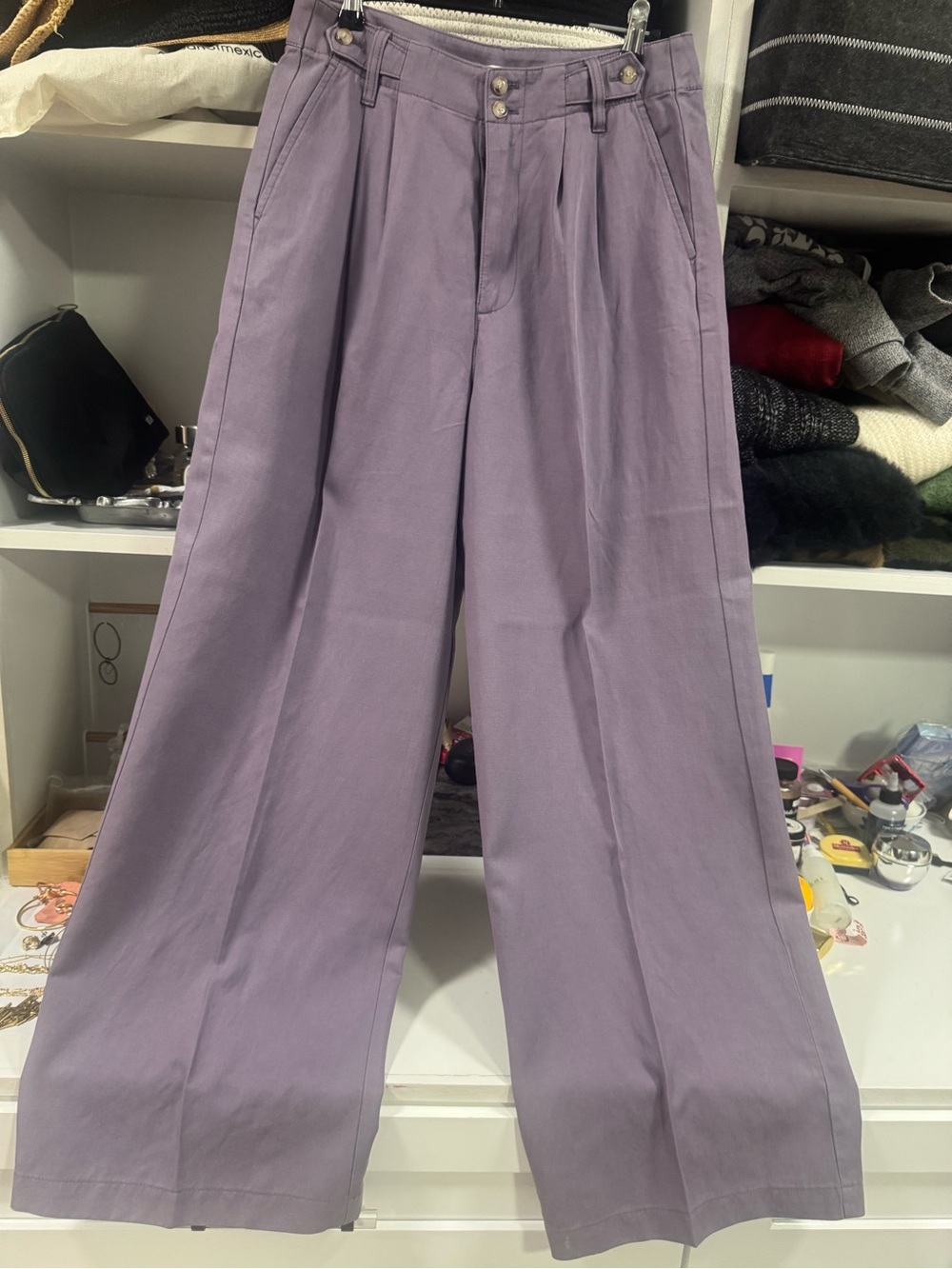 Madewell Lavender Wide Leg High Rise Pants Size 6 Casual Chic - Picture 3 of 6